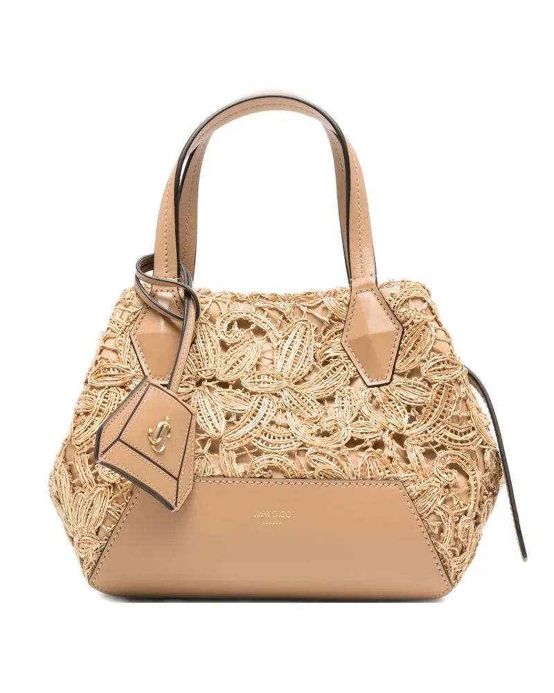 Jimmy Choo Diamond floral tote bag - Nude Nude