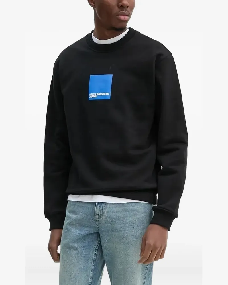 Karl Lagerfeld Sweatshirt mit Logo-Patch - Schwarz Schwarz