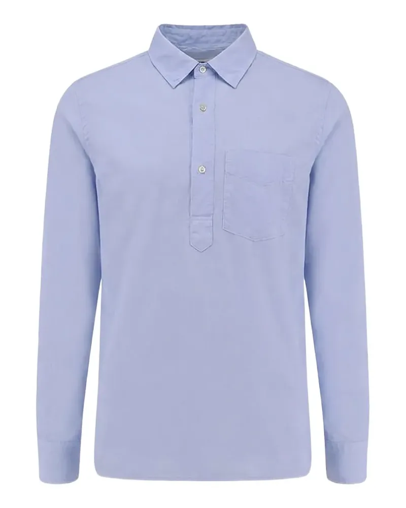 ASPESI Langärmeliges Poloshirt mit Brusttasche - Blau Blau