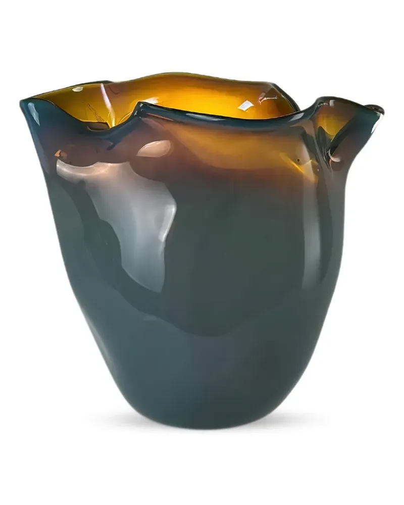 Alexa Lixfeld Conch Glasvase mit Wellenrand (28cm) - Grün Grün