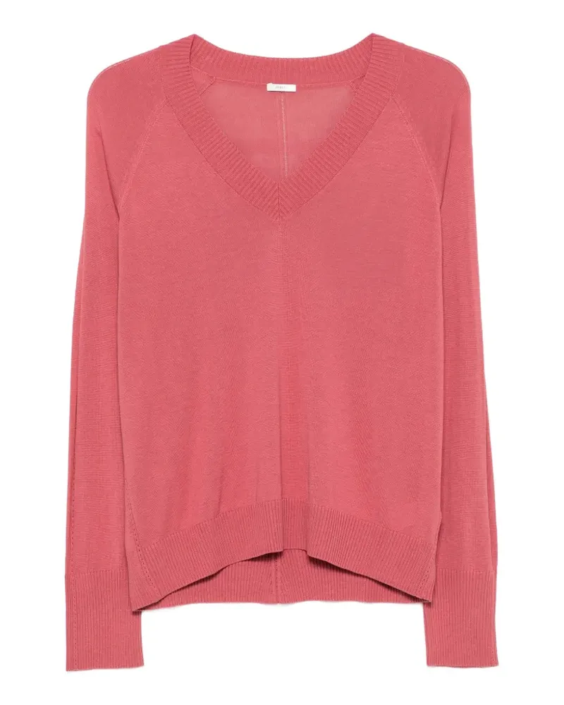 Joseph Gallow Langarmshirt mit V-Ausschnitt - Rosa Rosa