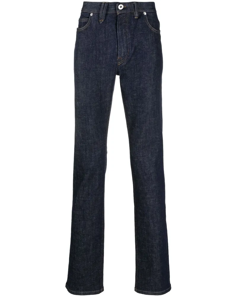 Brioni Straight-Leg-Jeans mit Logo-Patch - Blau Blau