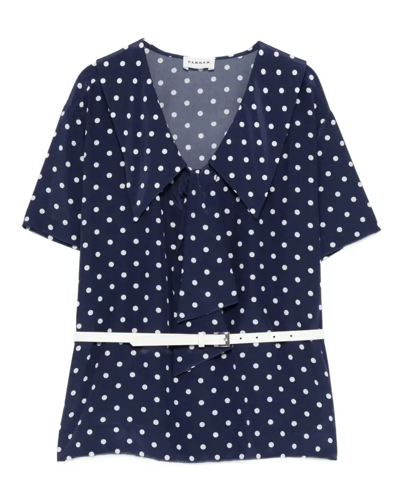 P.A.R.O.S.H. P.A.R.O H. Sbillo Bluse mit Polka Dots - Blau Blau