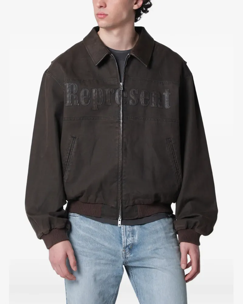 REPRESENT Roscoe logo-appliqué bomber jacket - Braun Braun