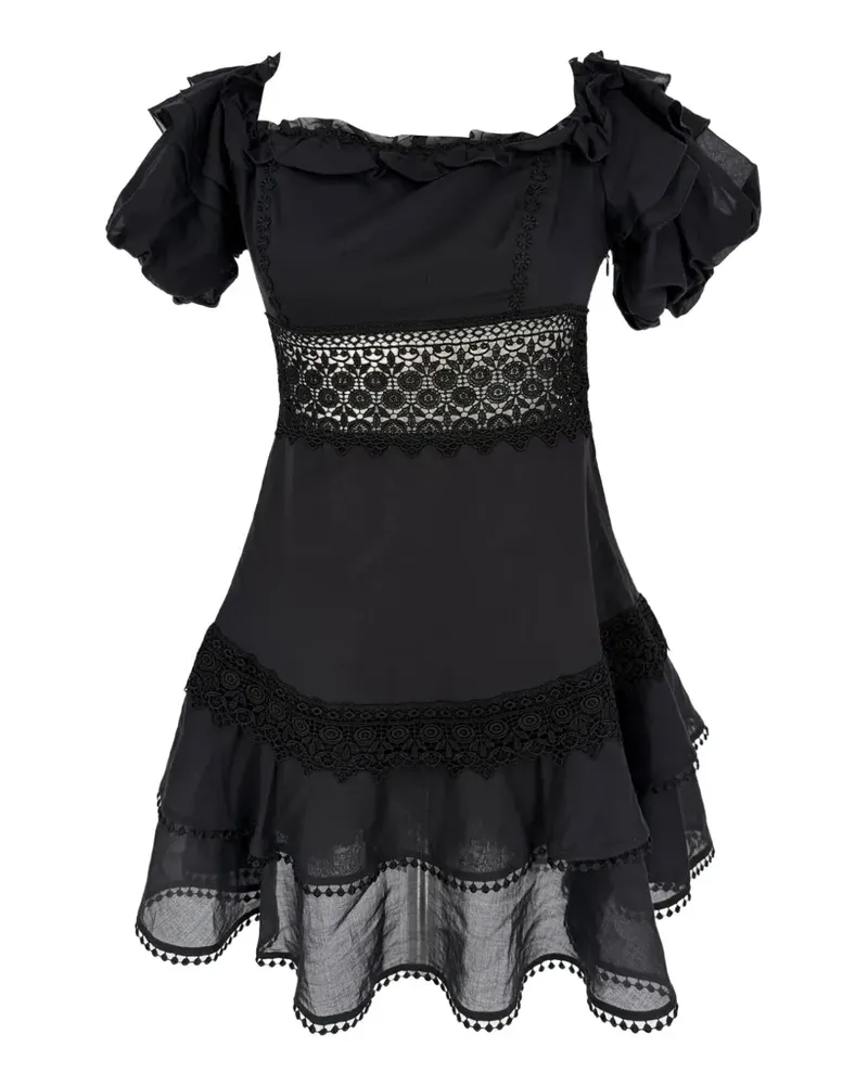 Charo Ruiz Kleid mit Rüschen - Schwarz Schwarz