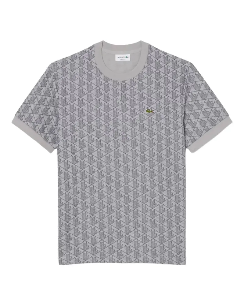 Lacoste T-Shirt mit geometrischem Print - Grau Grau