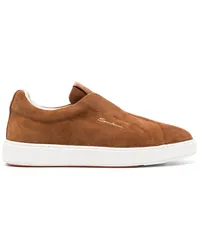 Santoni Slip-On-Sneakers aus Wildleder Braun