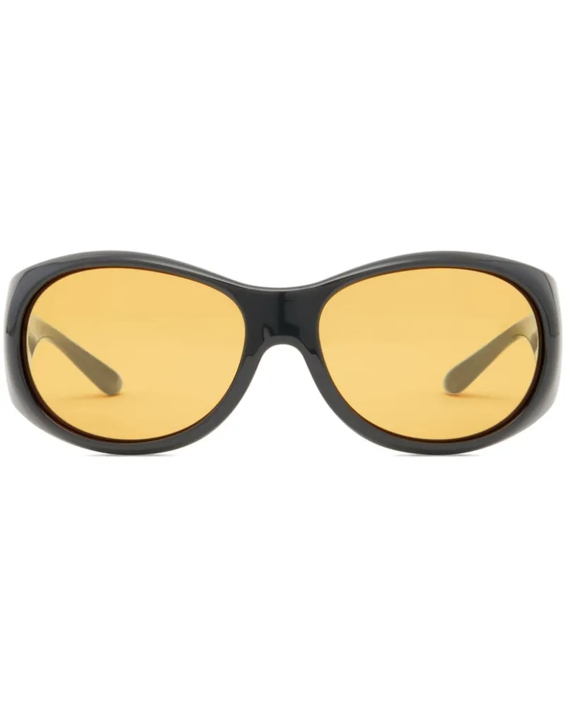 Courrèges Hybrid 01 Sonnenbrille mit rundem Gestell - Schwarz Schwarz