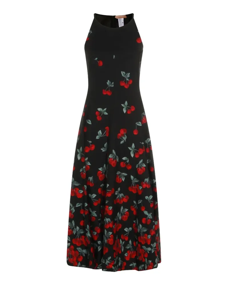 Twin-Set cherry-print midi dress - Schwarz Schwarz
