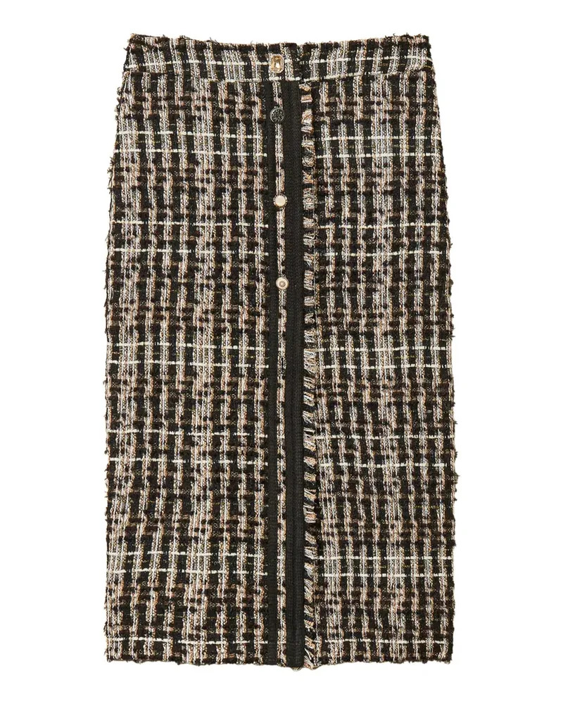 Twin-Set Myfo Midirock aus Bouclé mit Knöpfen - Schwarz Schwarz