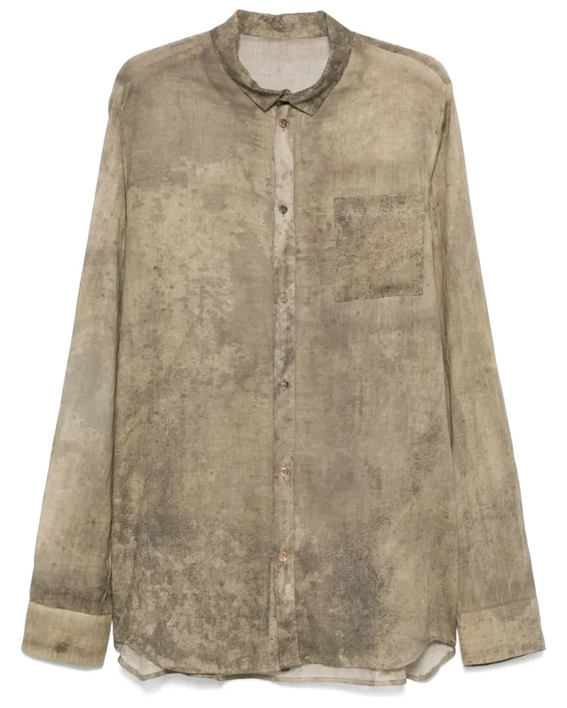 Masnada Hemd mit abstraktem Print - Nude Nude