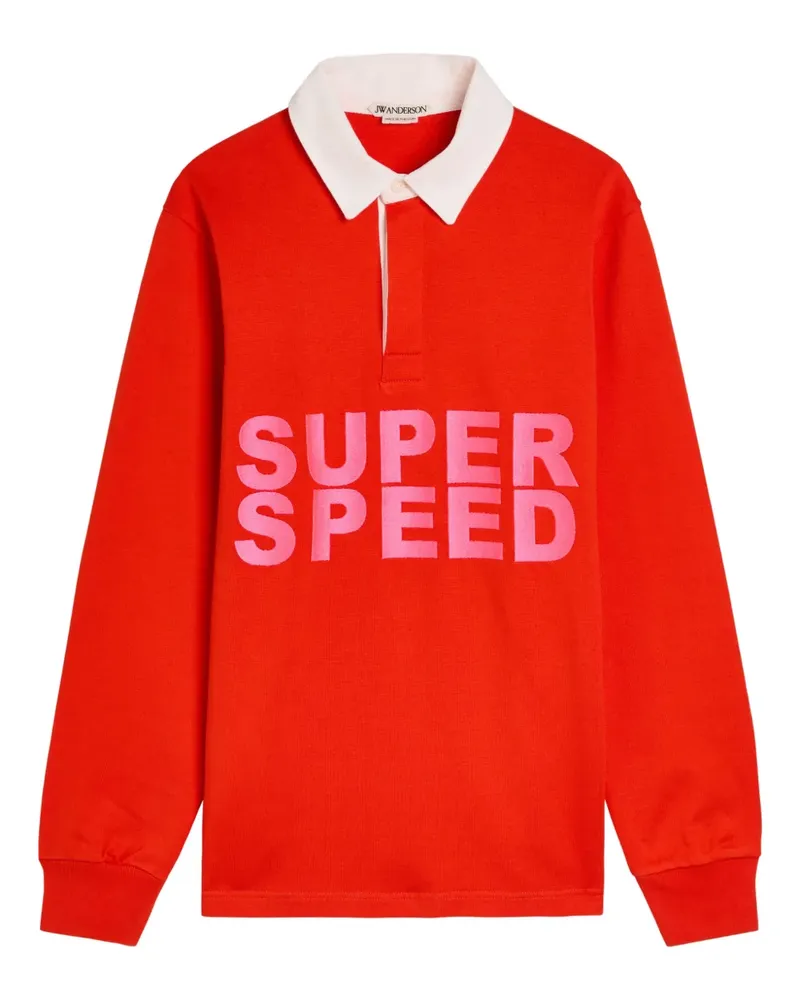 J.W.Anderson graphic long-sleeved polo top - Rot Rot