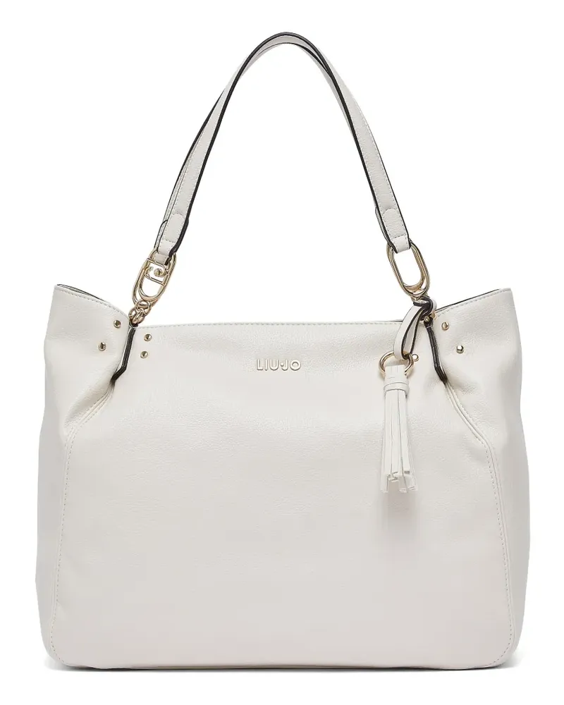 Liu Jo medium drummed logo charm tote bag - Nude Nude