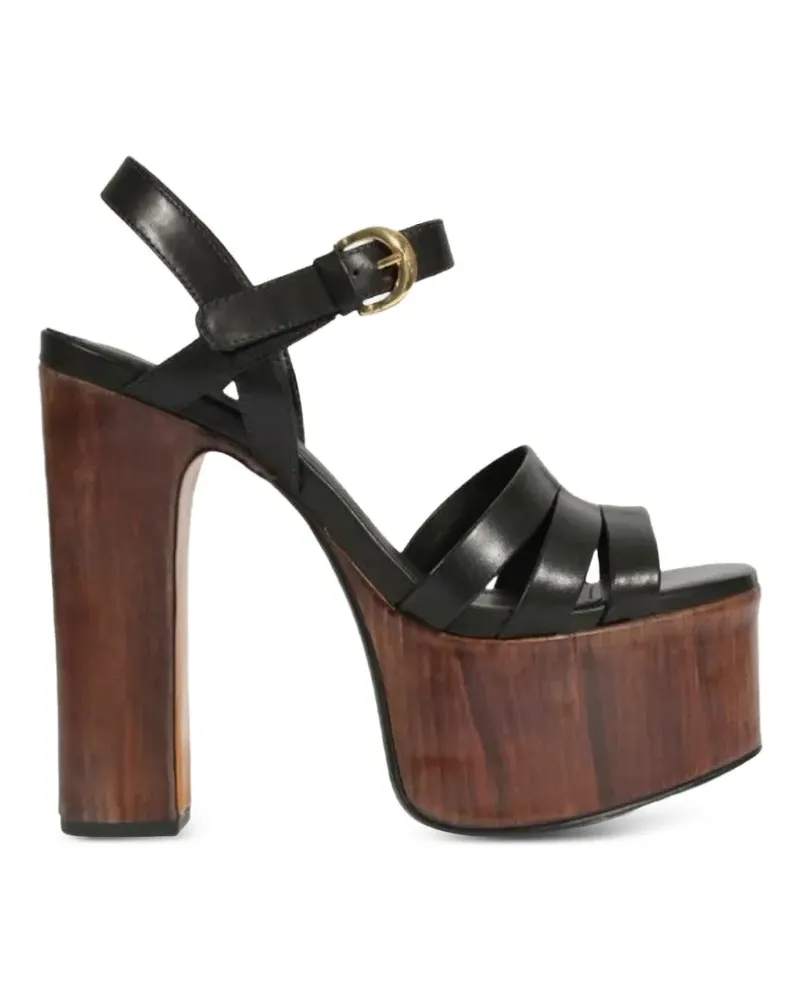 Schutz Wood Plateau-Sandalen - Schwarz Schwarz