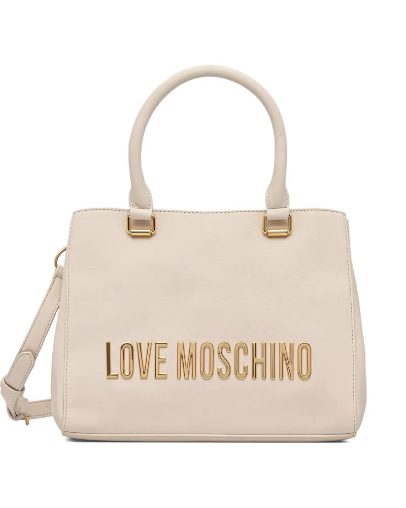 Moschino logo-plaque cross-body bag - Nude Nude