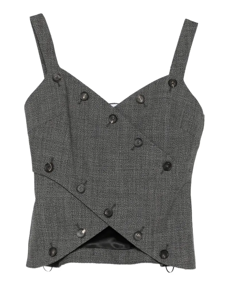 Ferragamo Mouliné-Oberteil mit Knöpfen - Grau Grau