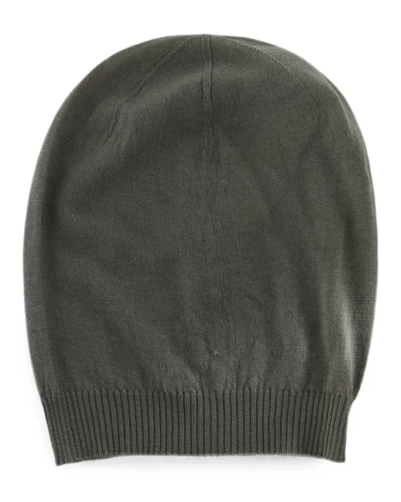 Rick Owens ribbed-trim beanie hat - Grau Grau