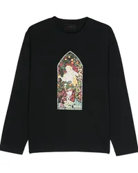 Simone Rocha T-Shirt mit Buntglas-Print Schwarz