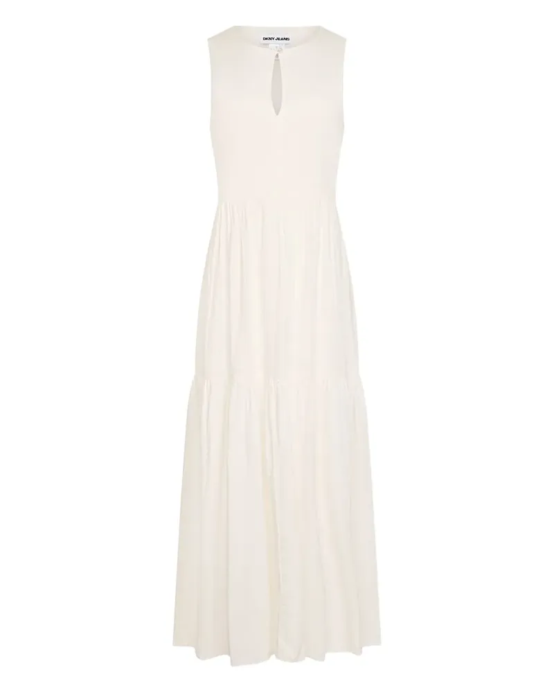 DKNY Kleid mit Schlüssellochausschnitt - Weiß Weiß