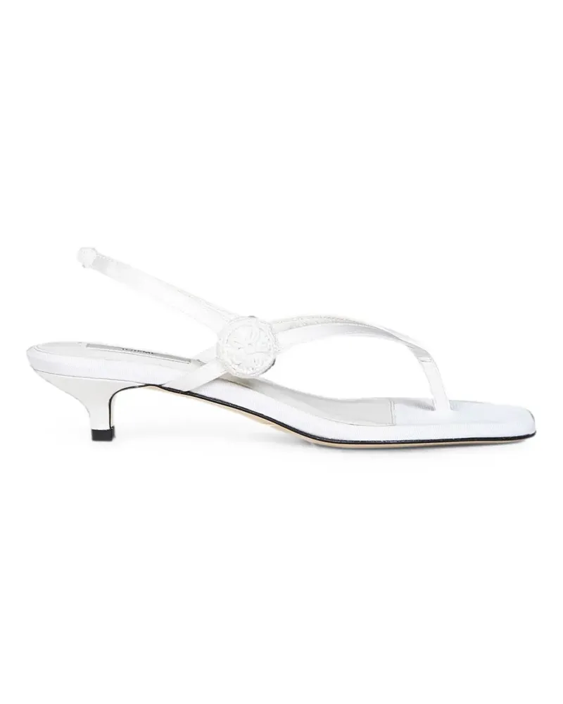Totême Sandalen mit gehäkelter Applikation - Weiß Weiß