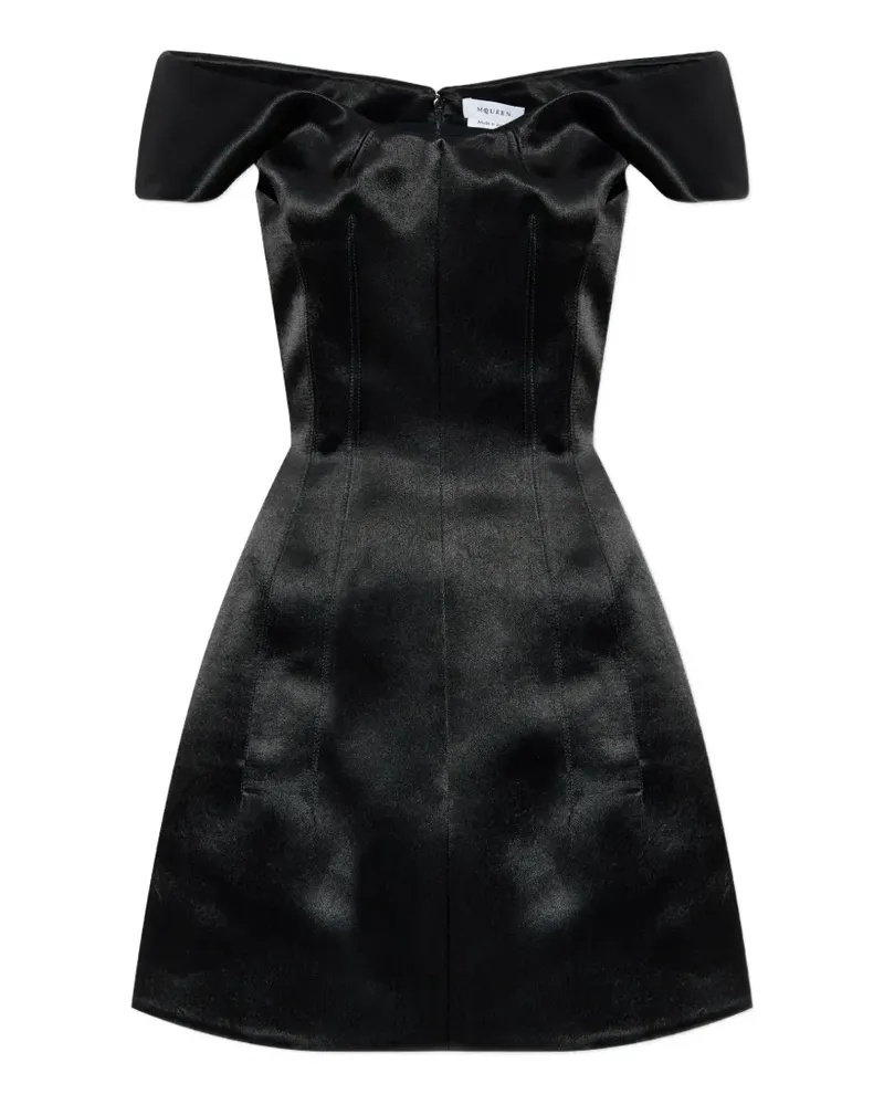 Alexander McQueen off-shoulder mini dress - Schwarz Schwarz