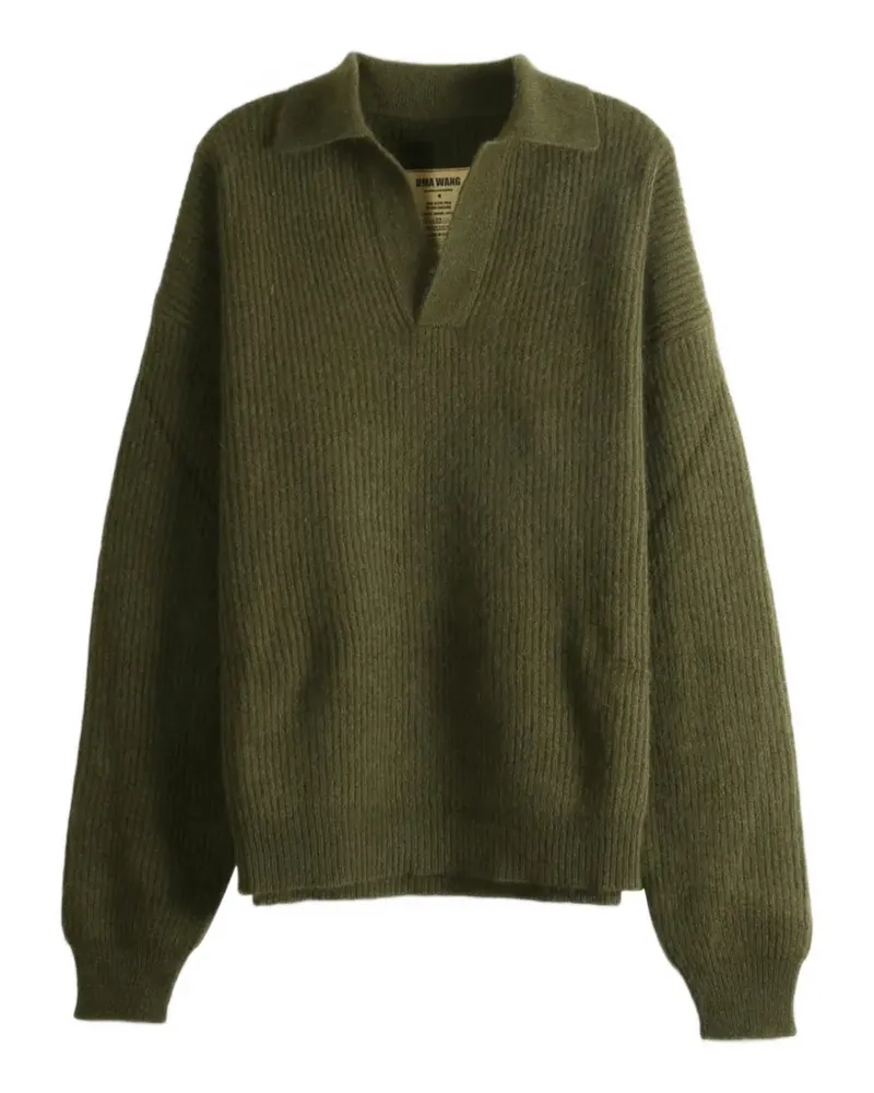 Uma Wang Gerippter Strickpullover - Grün Grün