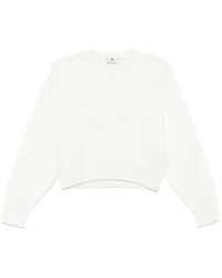 Elisabetta Franchi Cropped-Sweatshirt mit Logo-Stickerei Nude