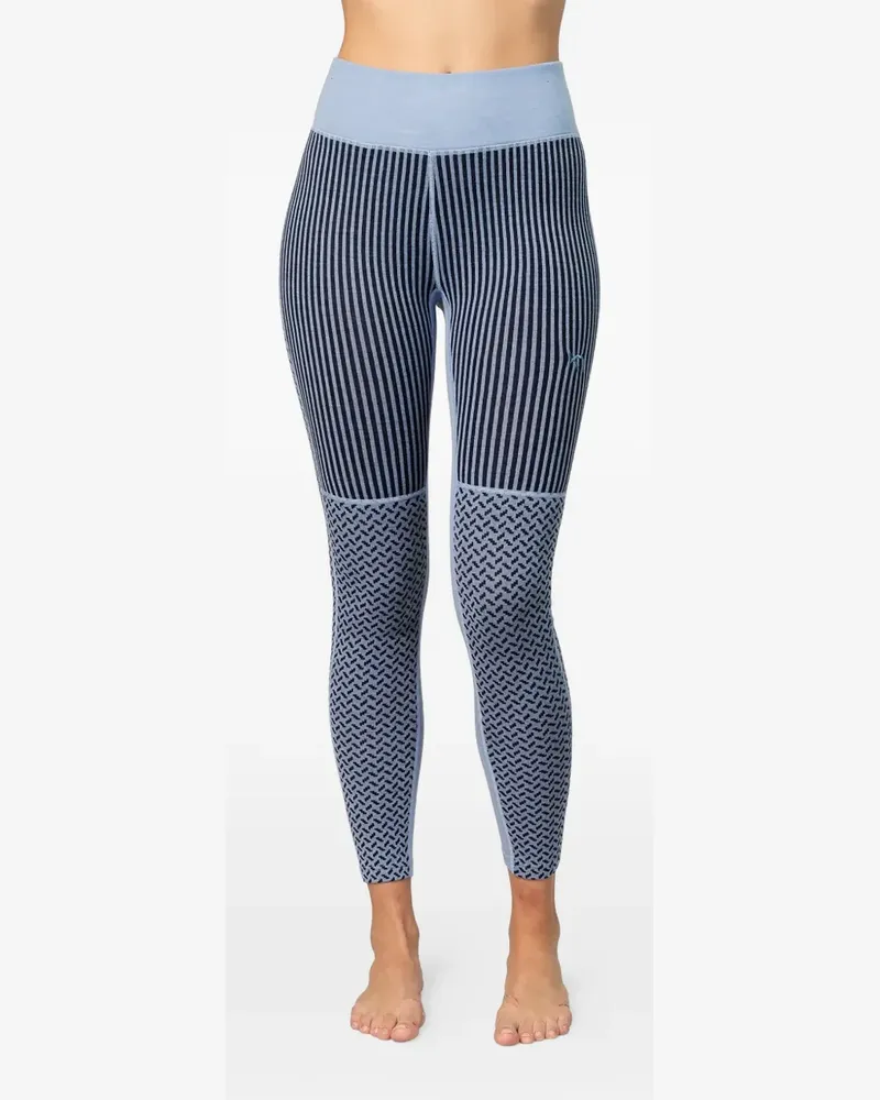 Kari Traa Smekker geometric-patterned ski base layer pants - Blau Blau