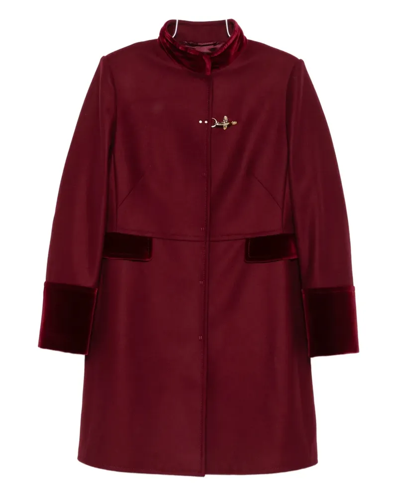 Fay velvet-trim coat - Rot Rot
