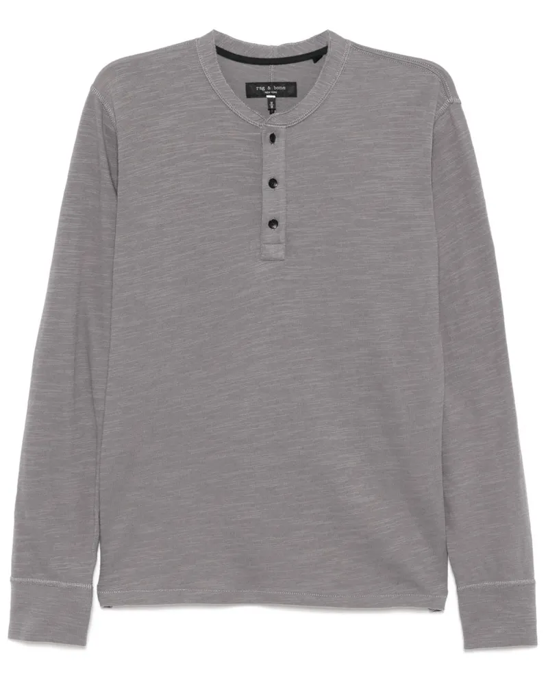 Rag & Bone Classic Flame Henley Hemd - Grau Grau
