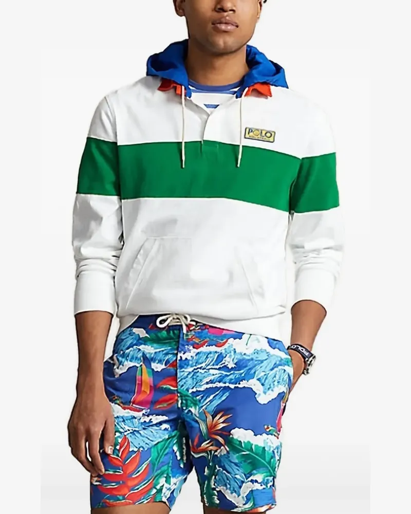 Ralph Lauren Hoodie in Colour-Block-Optik - Weiß Weiß