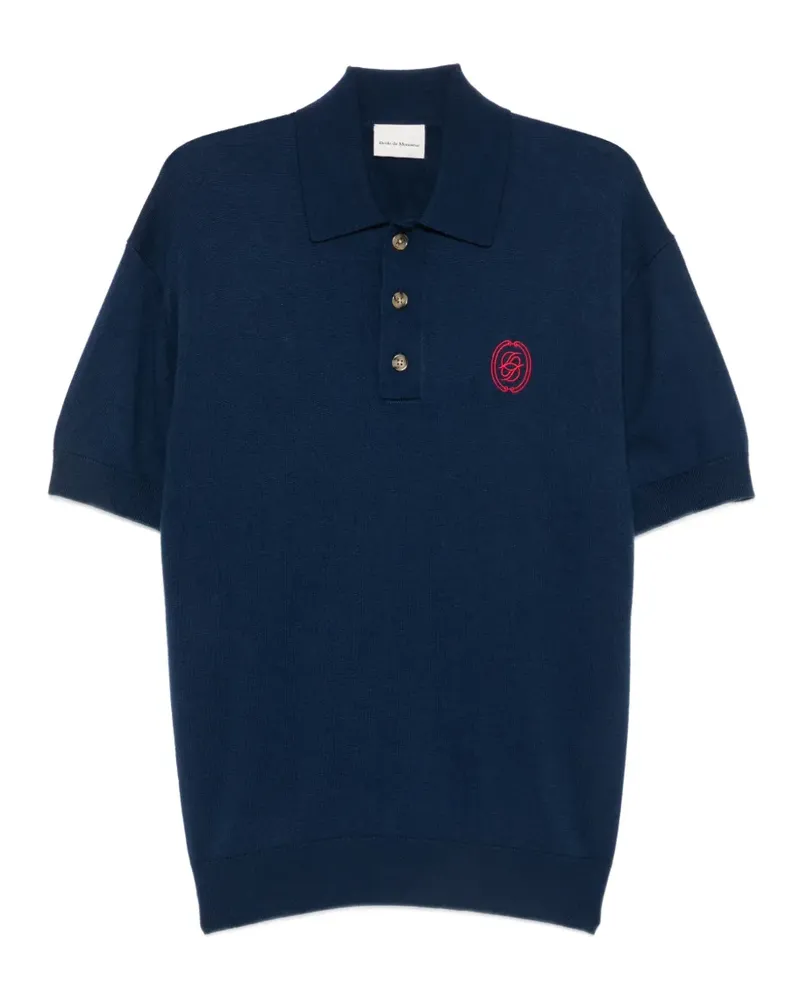Drôle de Monsieur Gestricktes Poloshirt mit Logo-Stickerei - Blau Blau