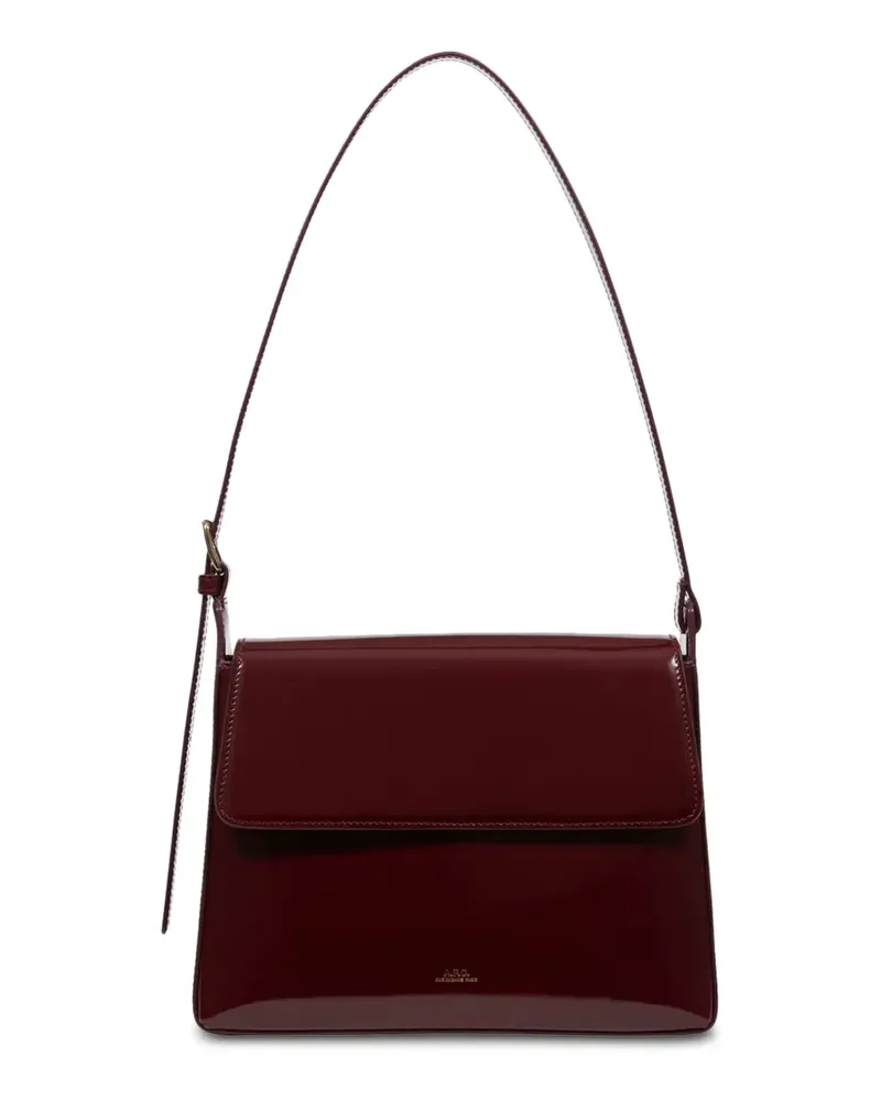 A.P.C. Virginie Schultertasche aus poliertem Leder - Rot Rot