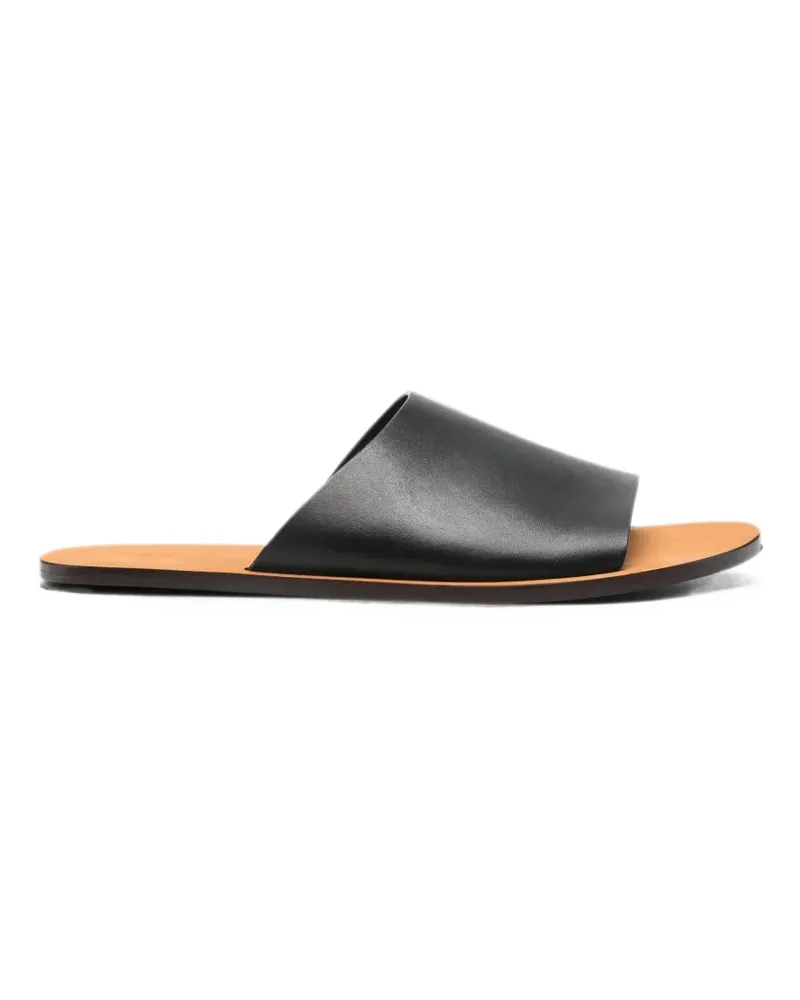 The Row Charlie leather flat sandals - Schwarz Schwarz