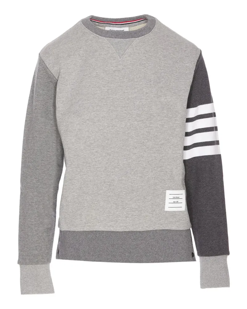 Thom Browne Sweatshirt mit Logo-Streifen - Grau Grau