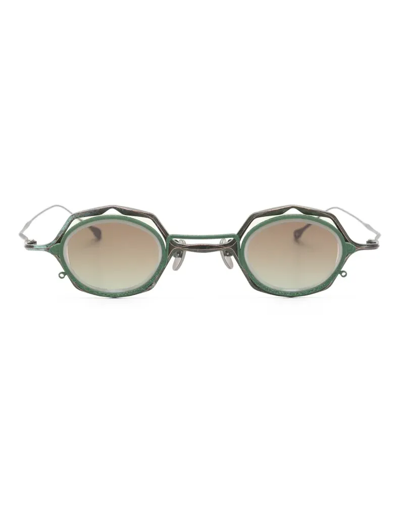 RIGARDS x Ziggy Chen geometric-frame clip-on glasses - Grün Grün