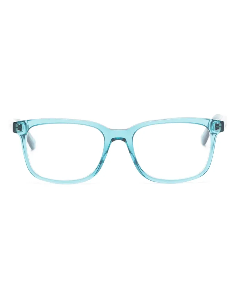 Alexander McQueen Brille mit eckigem Gestell - Blau Blau