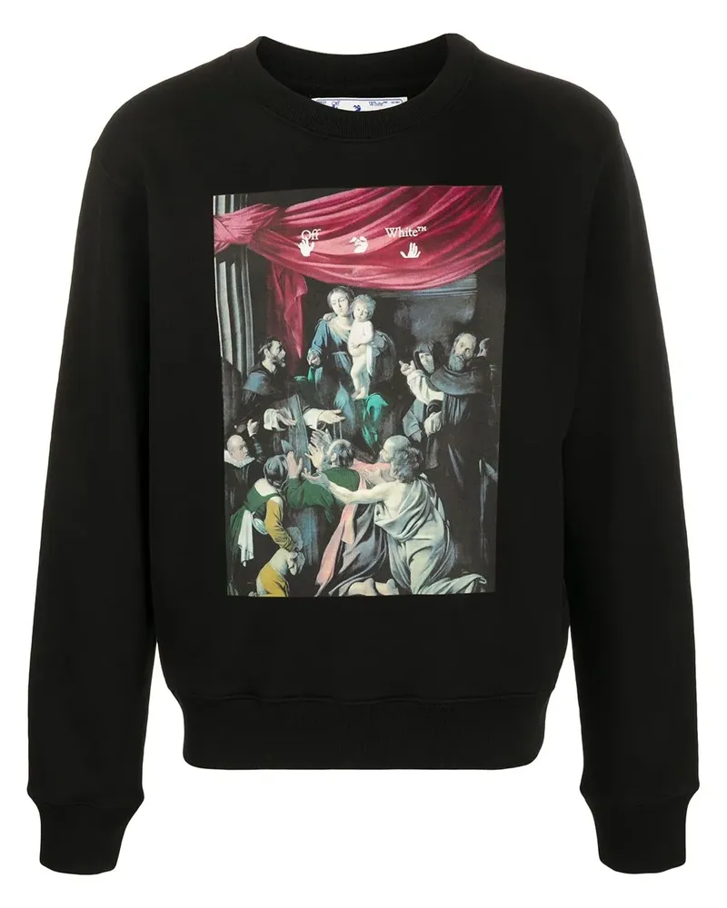 OFF-WHITE Pullover mit "Caravaggio"-Print - Schwarz Schwarz