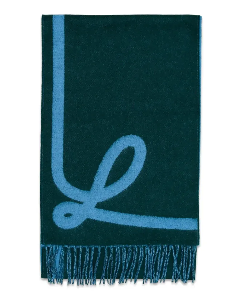 Loewe Schal mit Fransensaum - Grün Grün