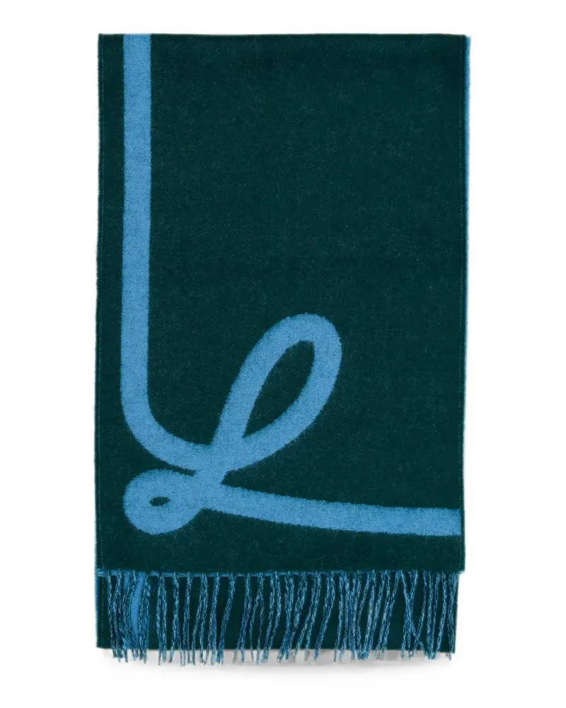 Loewe fringed-hem scarf - Grün Grün