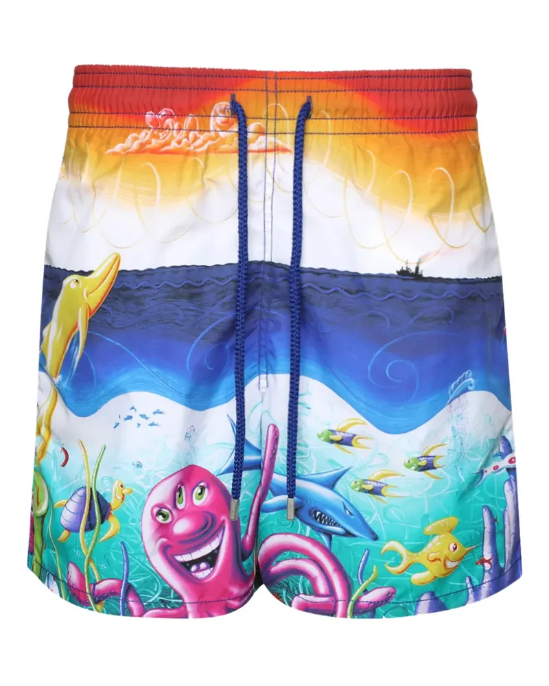 Vilebrequin X Kenny Scharf moorea swim shorts - Blau Blau
