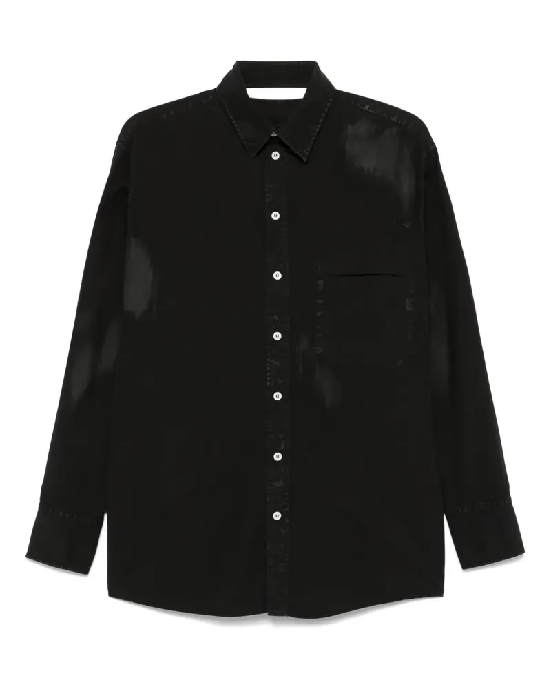 Maison Margiela Hemd mit Cut-Out-Kragen - Schwarz Schwarz