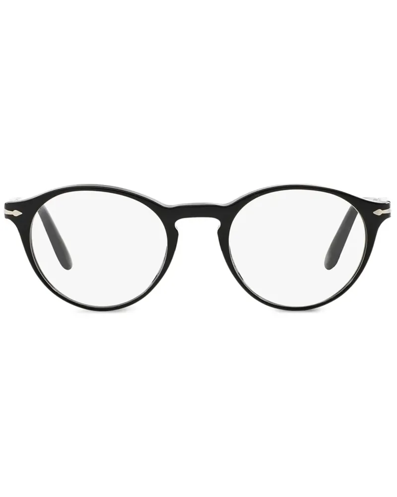 Persol Brille mit rundem Gestell - Schwarz Schwarz