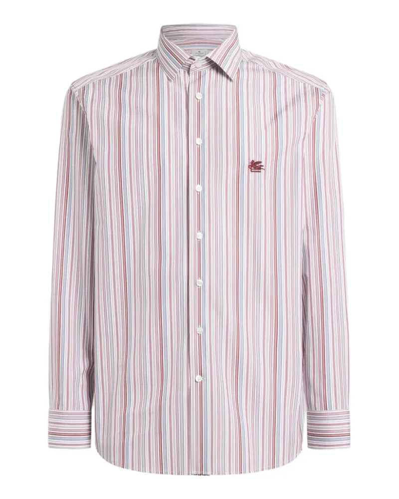 Etro striped-pattern cotton shirt - Rosa Rosa