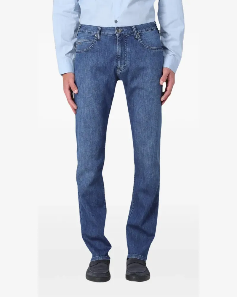 Emporio Armani Jeans mit Logo-Schild - Blau Blau