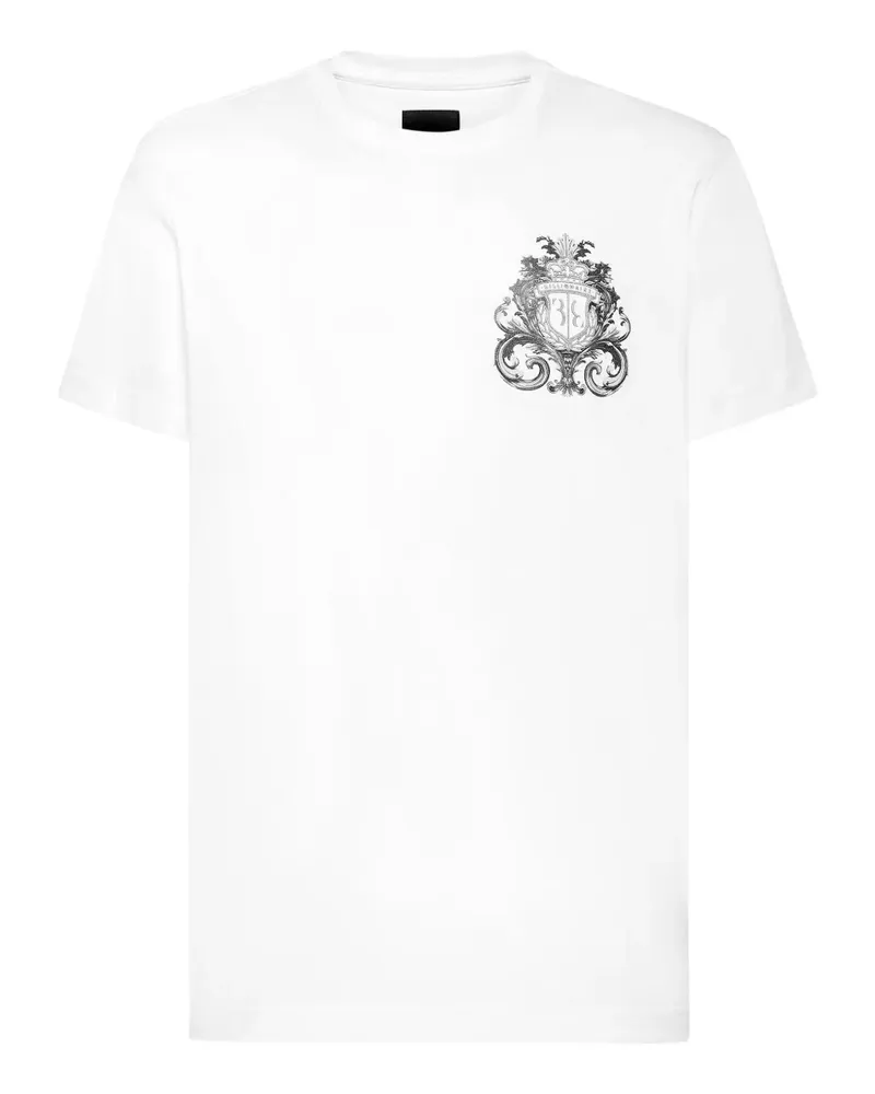 Billionaire T-Shirt mit Wappen-Print - Weiß Weiß