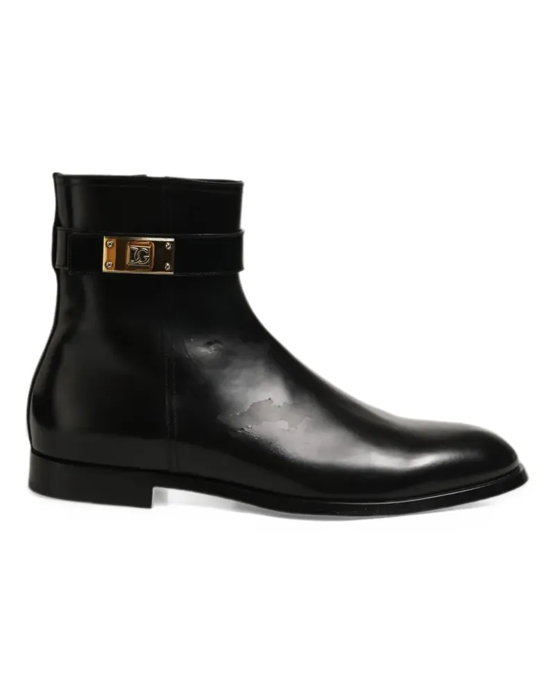 Dolce & Gabbana buckle-strap ankle boots - Schwarz Schwarz
