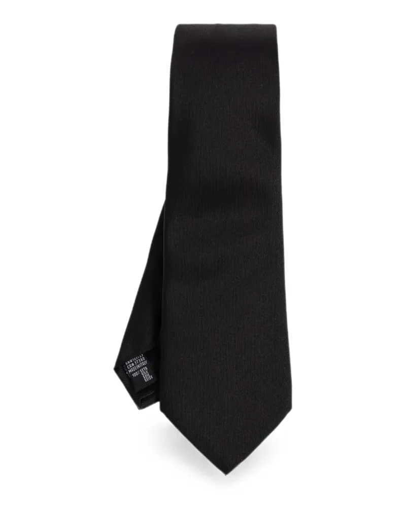 Giorgio Armani Krawatte mit Logo-Stickerei - Schwarz Schwarz