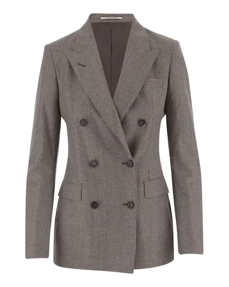 Tagliatore Doppelreihiger Blazer mit Mikro-Karo - Braun Braun