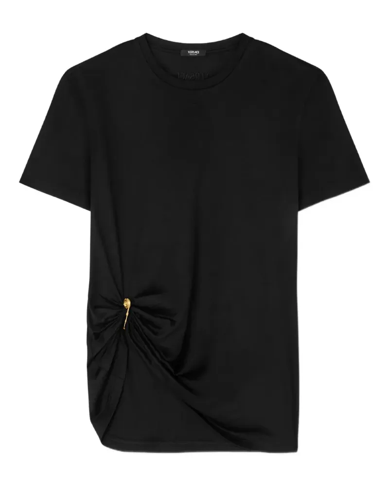 Versace Drapiertes T-Shirt - Schwarz Schwarz